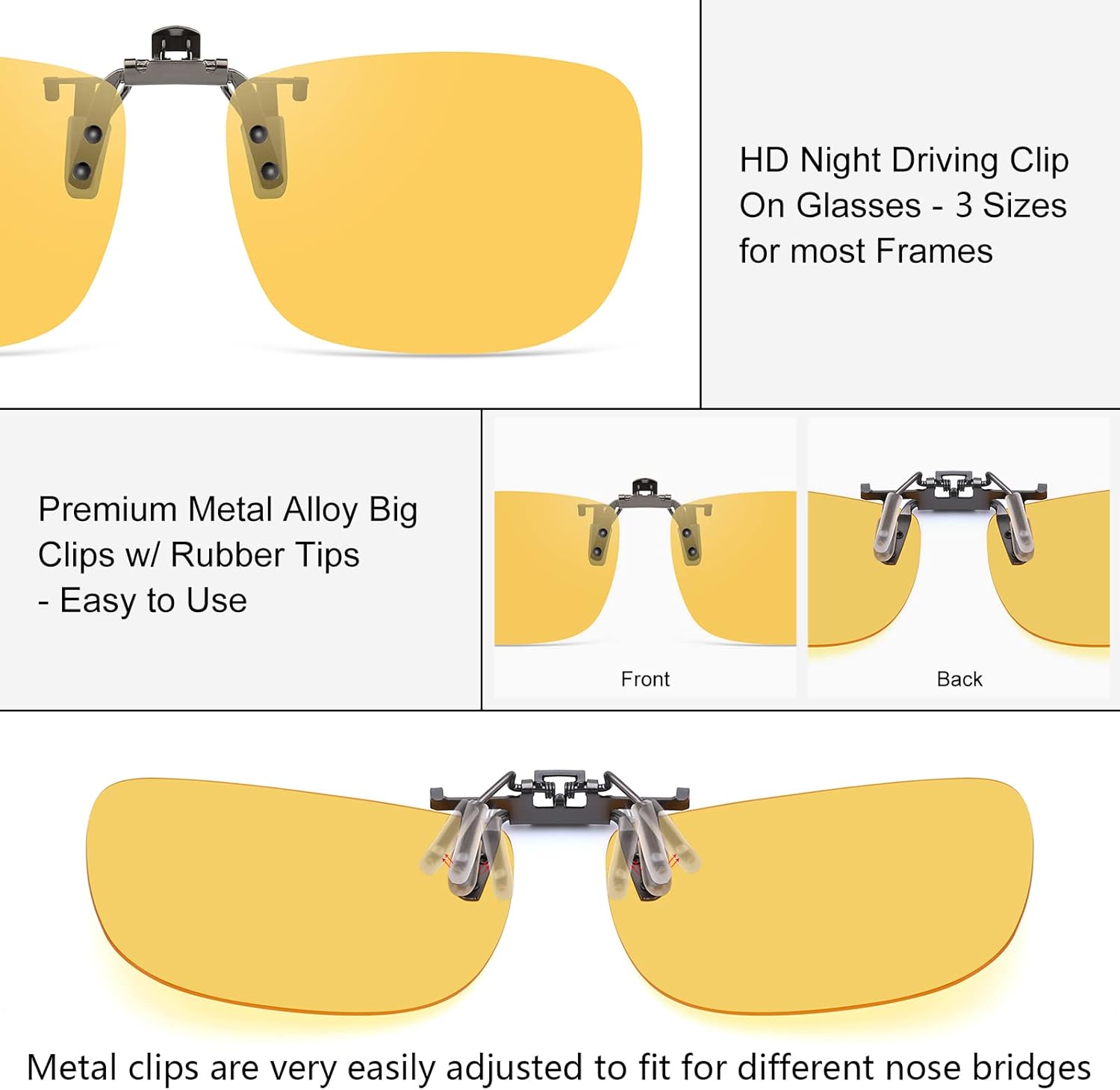 CAXMAN Polarized Clip On Sunglasses Over Prescription Glasses for Men Women UV Protection - Image 3
