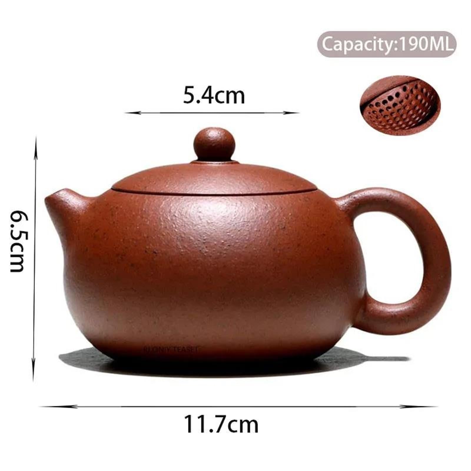 Zestaw do popołudniowej herbaty 190 ml, ręcznie robiony dzbanek do herbaty, chiński zestaw Zisha, naczynia do herbaty Yixing, fioletowe gliniane czajniki, zestaw do herbaty z otworem w kształcie kul