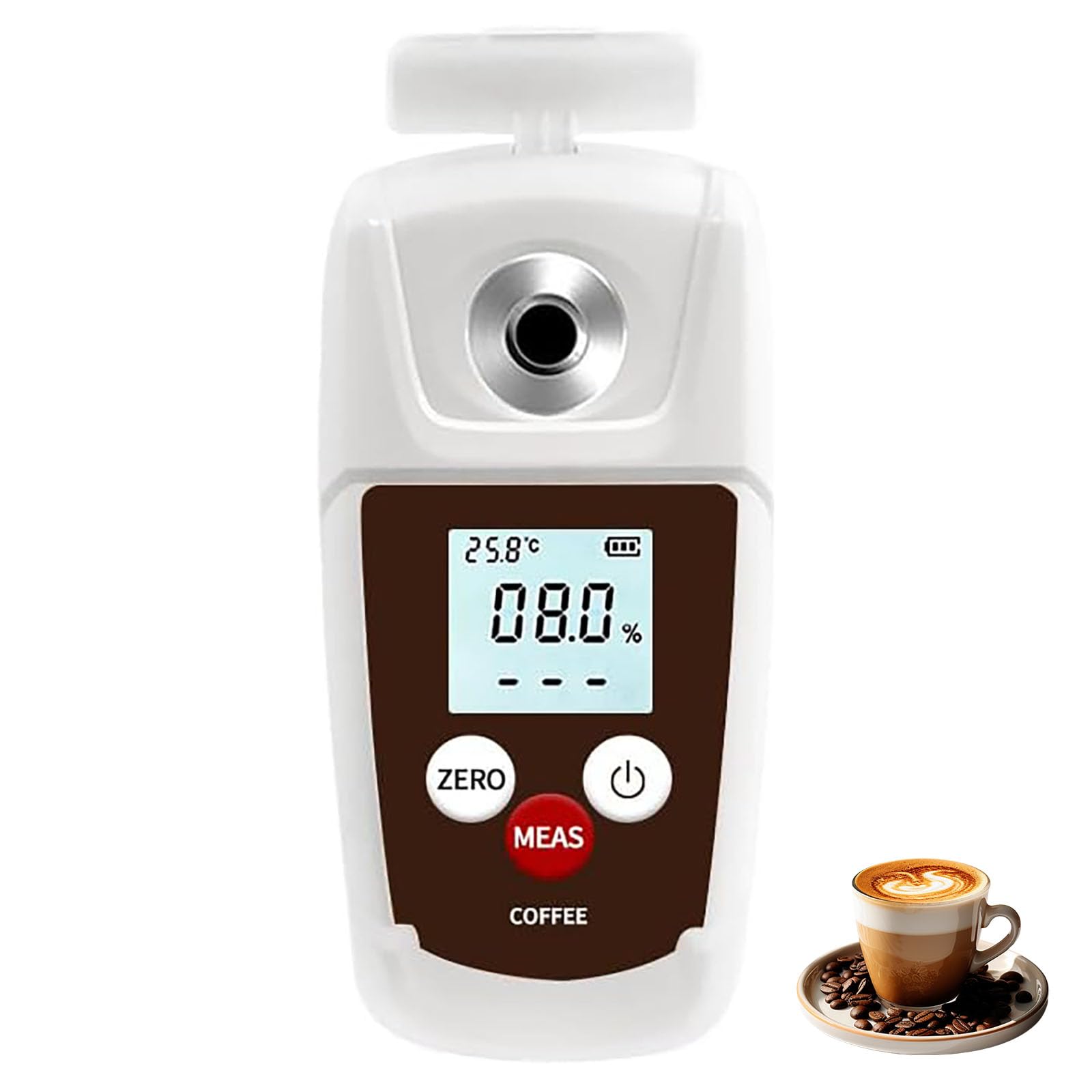 Refractómetro De Café Portátil, Medidor Digital De Concentración De Café 0~22%, Precisión del 0,2%, Compensación De Temperatura, Probador De Bolsillo para Probar Y Preparar