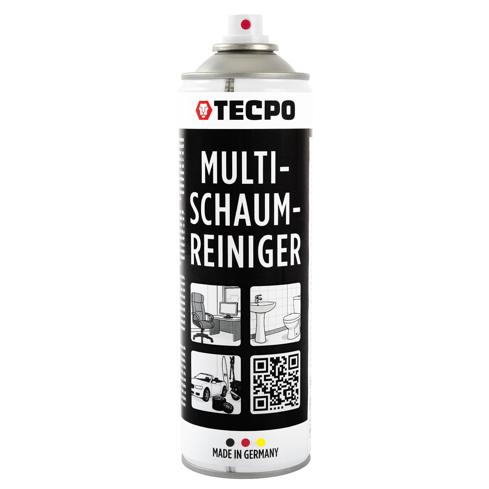 TECPO 24x Multi Schaum Reiniger, 500ml Kfz Reinigungsmittel für Innenraum, Kunststoff, Scheiben, Polster, Glas, Metall Autopflege Aktiv Reiniger