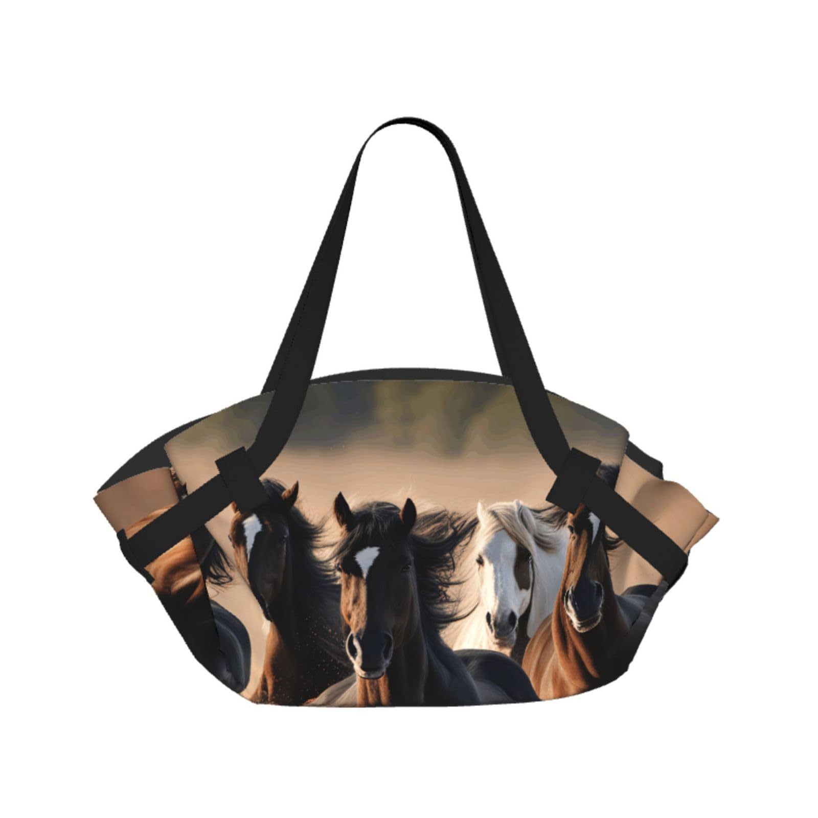 Sac de voyage pliable imprimé chevaux imperméable et matelas de camping - 6