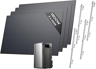 ECOFLOW Kit solaire de STREAM Ultra, batterie 1,92 kWh, panneaux solaires rigides 450W*4, 2 support toit incliné, 4 entrées solaires MPPT 2800 W, 2 ports CA 2300 W, batterie tout-en-un avec onduleur