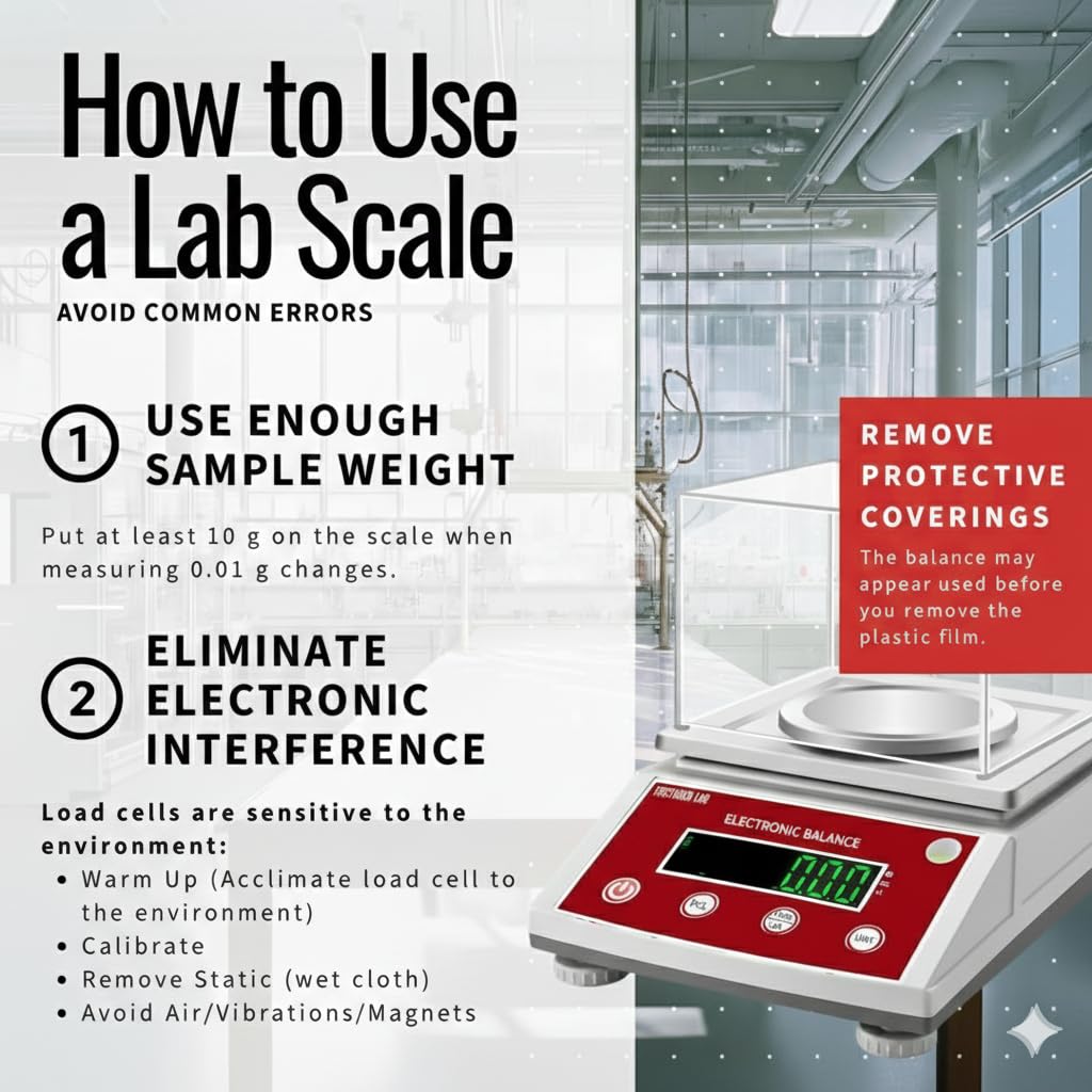 Fristaden Lab Balance de précision 2000 g x 0,01 g - Cellule de charge améliorée pour des mesures plus précises - Balance chimique