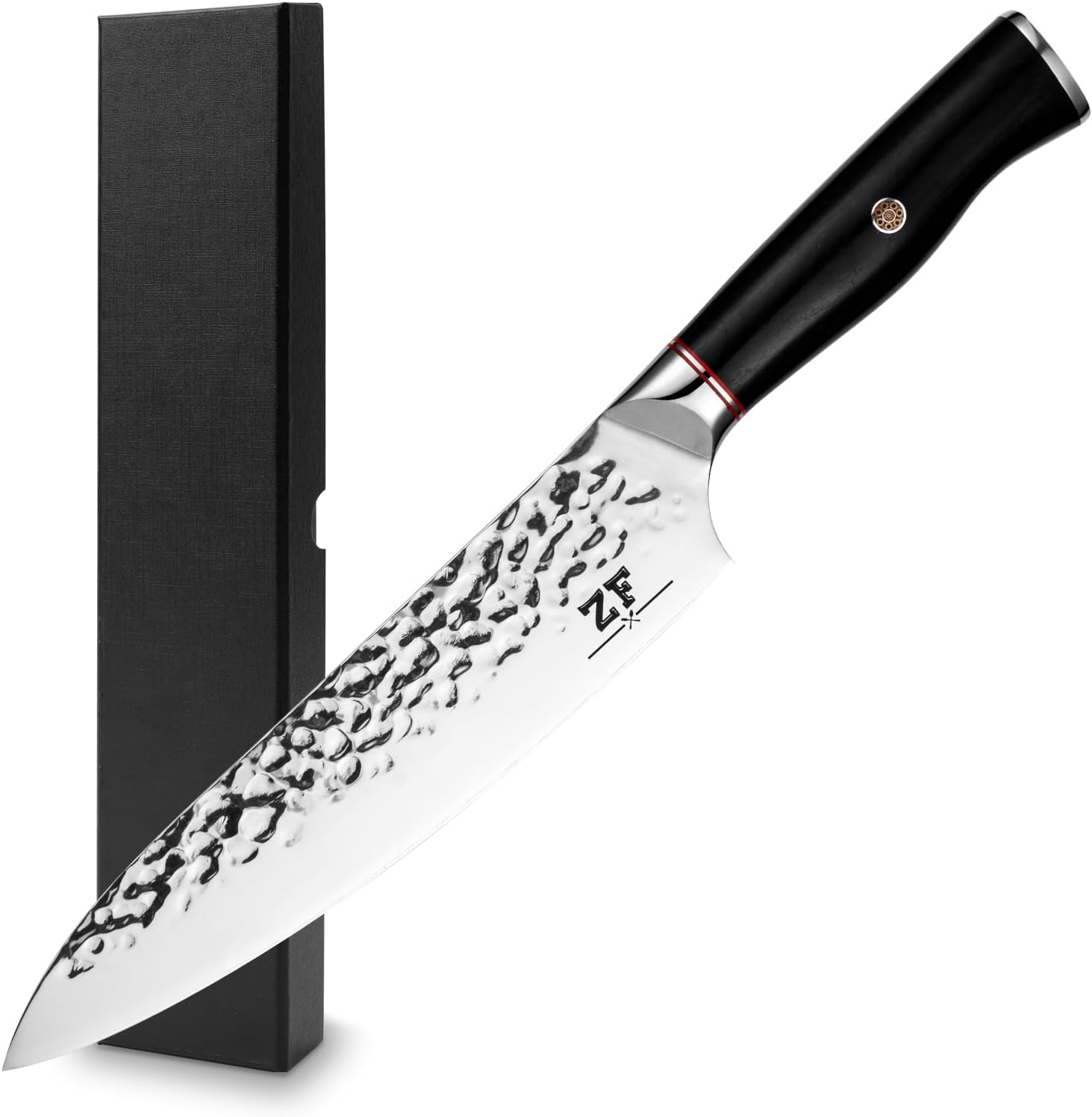 ZF Kitchen Knife Chef Santoku Knife 8 Inch Multipurpose High Carbon Stainless Steel Japanese Cooking Knife for Meat Vegetable Fruit with Ergonomic Handle (YE140)