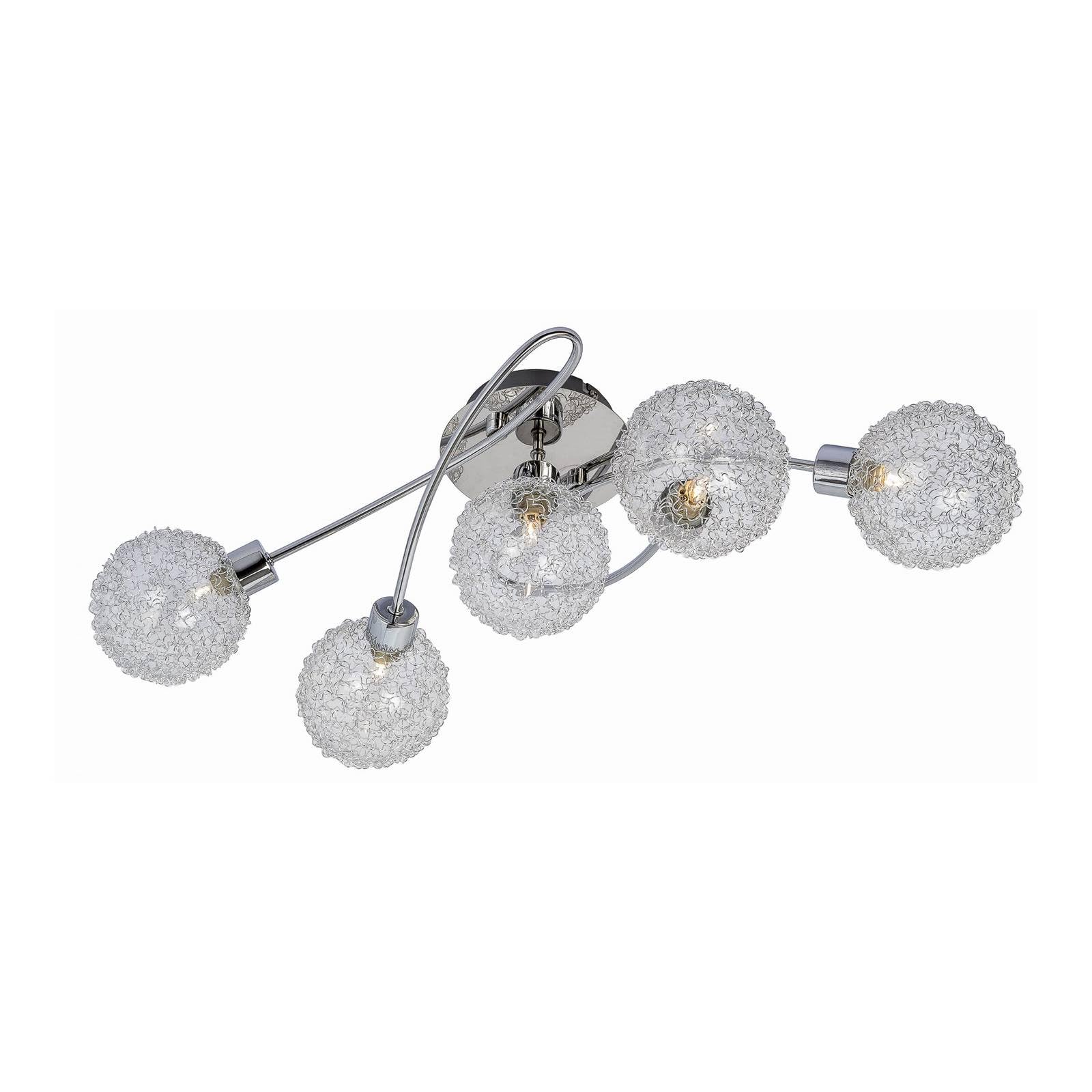 Lindby Silver, Chrome Ceiling Light Ticino Dimmable (Modern) In Silver Made Of Metal For E.g. Hallway (5 Light Sources, G9) From Ceiling Lamp