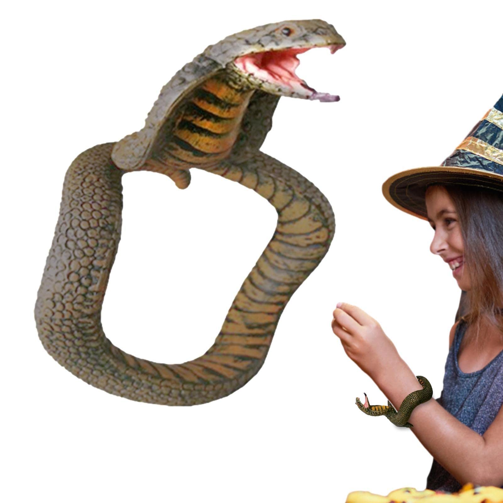 PartyKindom Braccialetto Forma di Serpente Simulato Dettagli Realistici Giocattolo Horror per Feste di Halloween e Scherzi Spaventosi Oggetto di Scena per Gatti e Uccelli
