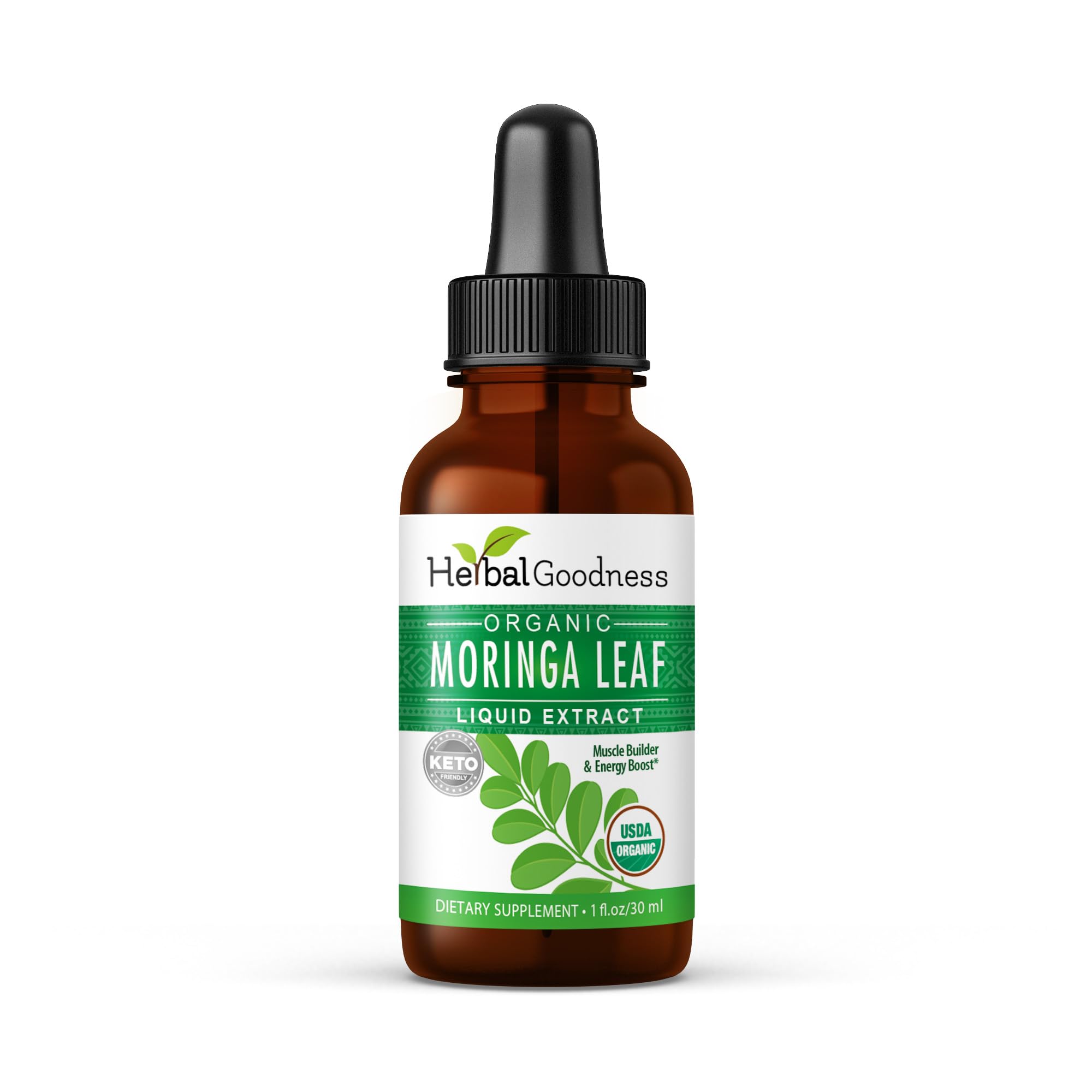 Herbal Goodness Moringa Extract Liquid Drops 1 Fl. oz - Superfoods Tincture for Energy & Immune Support, Organic and Highly Bioavailable Alternative to Moringa Capsules & Powder, Non-GMO Vegan