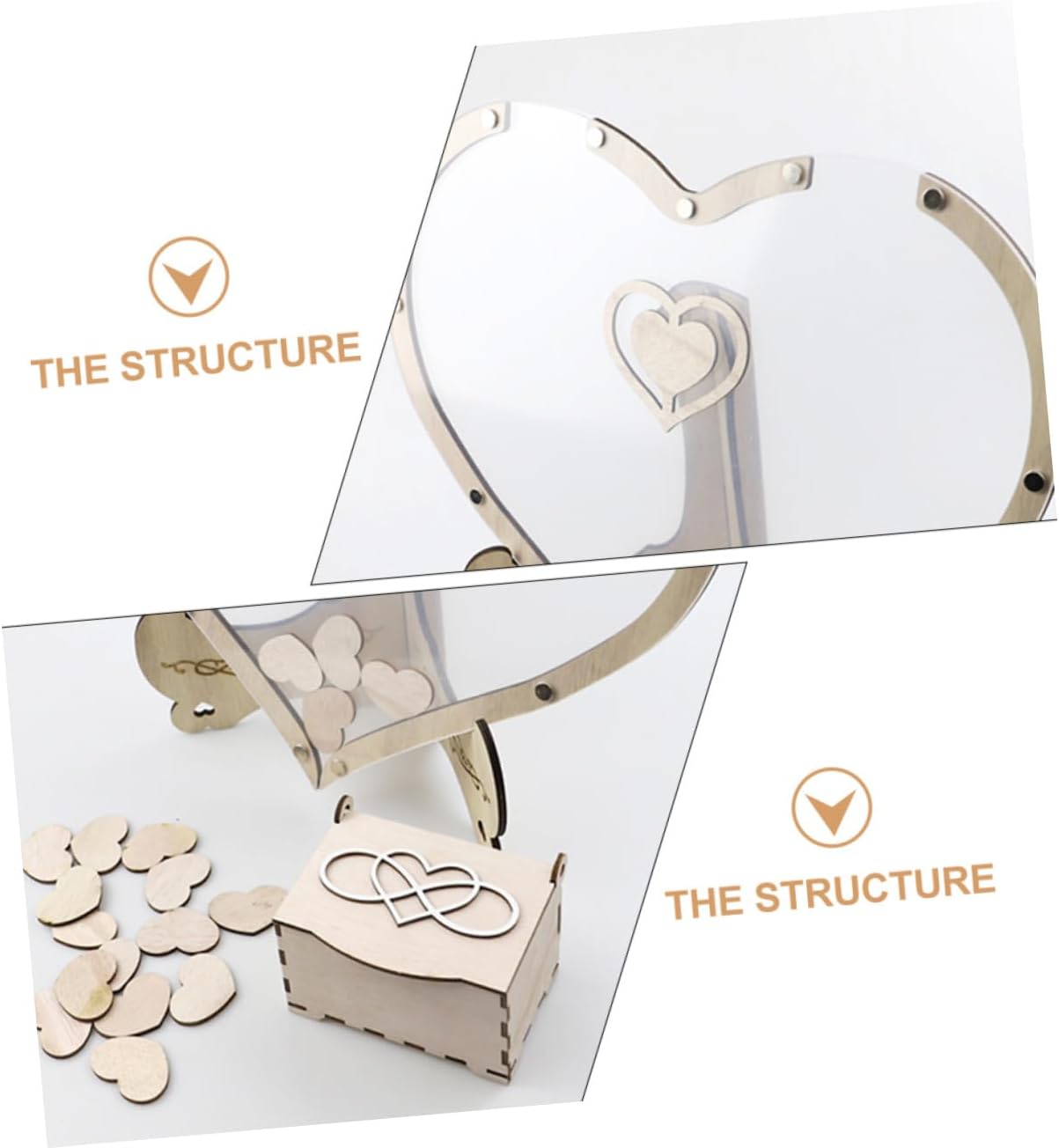 PRETYZOOM 1set Heart Guest Book Alternative Wooden Wedding Guest Book for Memorable Celebrations Versatile for Weddings Birthdays and Parties Home