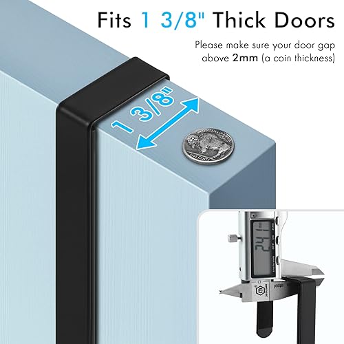 Miniatura 5 de KES HIR500A-BK - Soporte para tabla de planchar en forma de T, para 1 38 puertas, color negro mate, HIR500A-BK