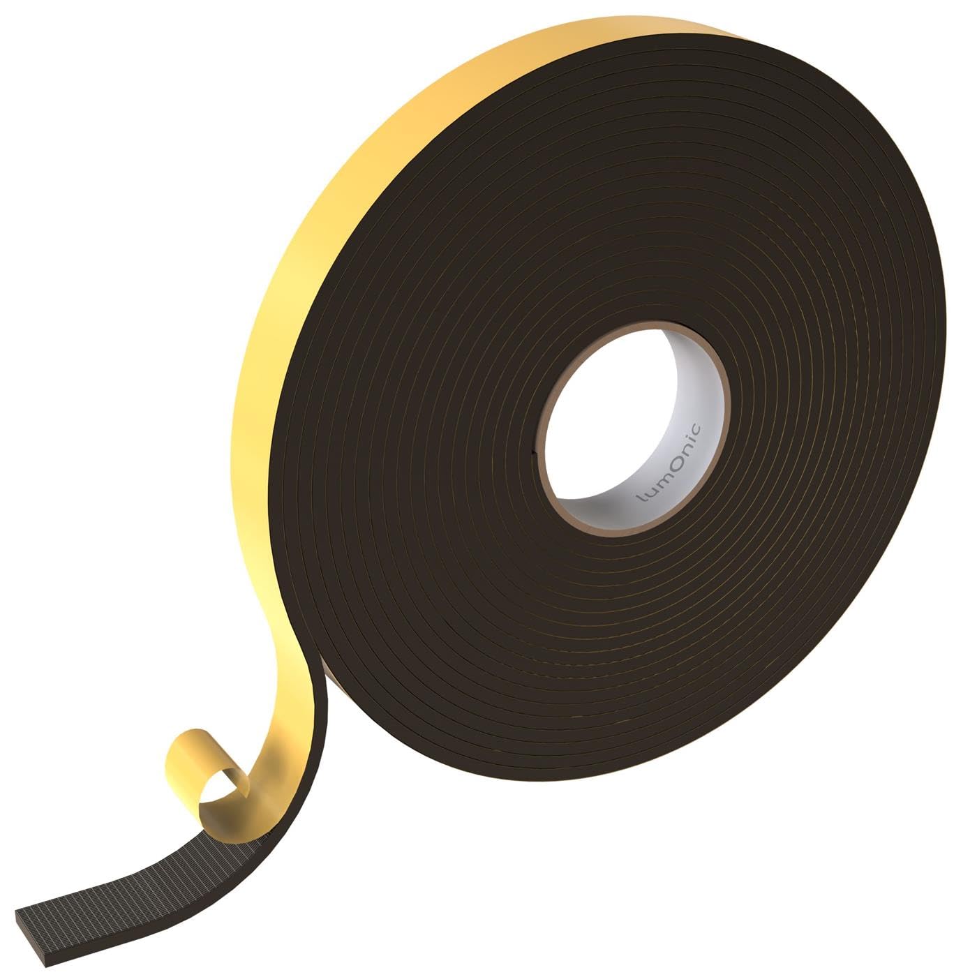 Lumonic 10m EPDM Dichtungsband Selbstklebend 30mm x 5mm | Moosgummi Dichtband für Fenster + Türen | Fensterdichtung, Türdichtung, Gummidichtung zum Kälteschutz