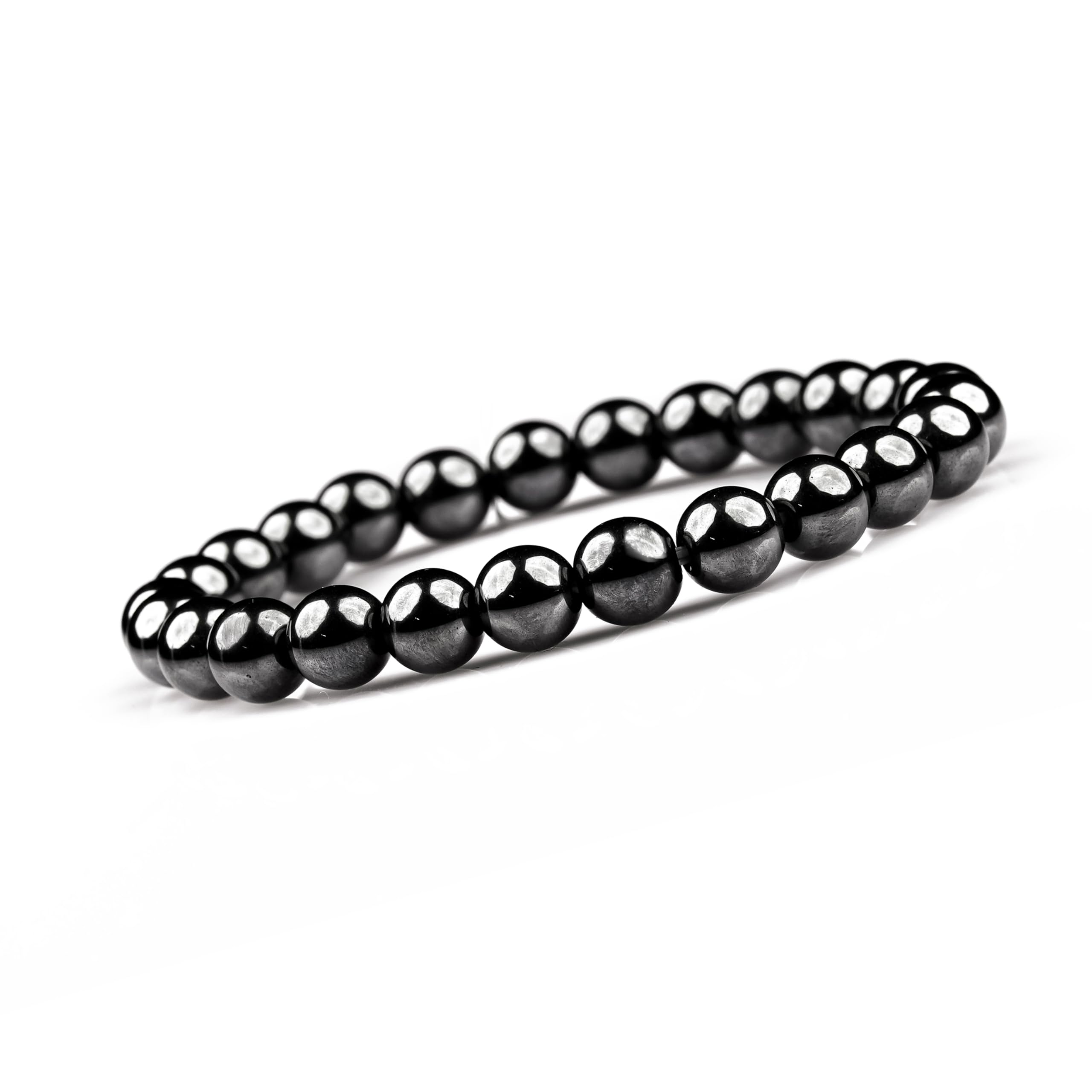 GEMSMANTRA Natural Hematite Gunmetal Bracelet for Men and Women | Authentic 8 mm Round Beads | Unisex Healing Stone Bracelet for Grounding and Balance (B0CJ4XJZM9) Amazon Price History, Amazon Price Tracker