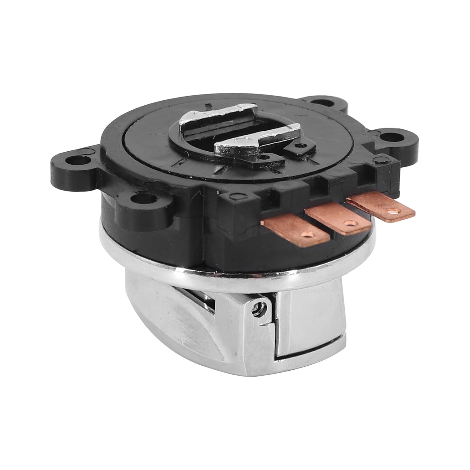 71313-96A Round Key Ignition Switch Fits for 93-13 Big Twin Dyna Fat-boy Softail Road King, Chrome, Replace 71501-93
