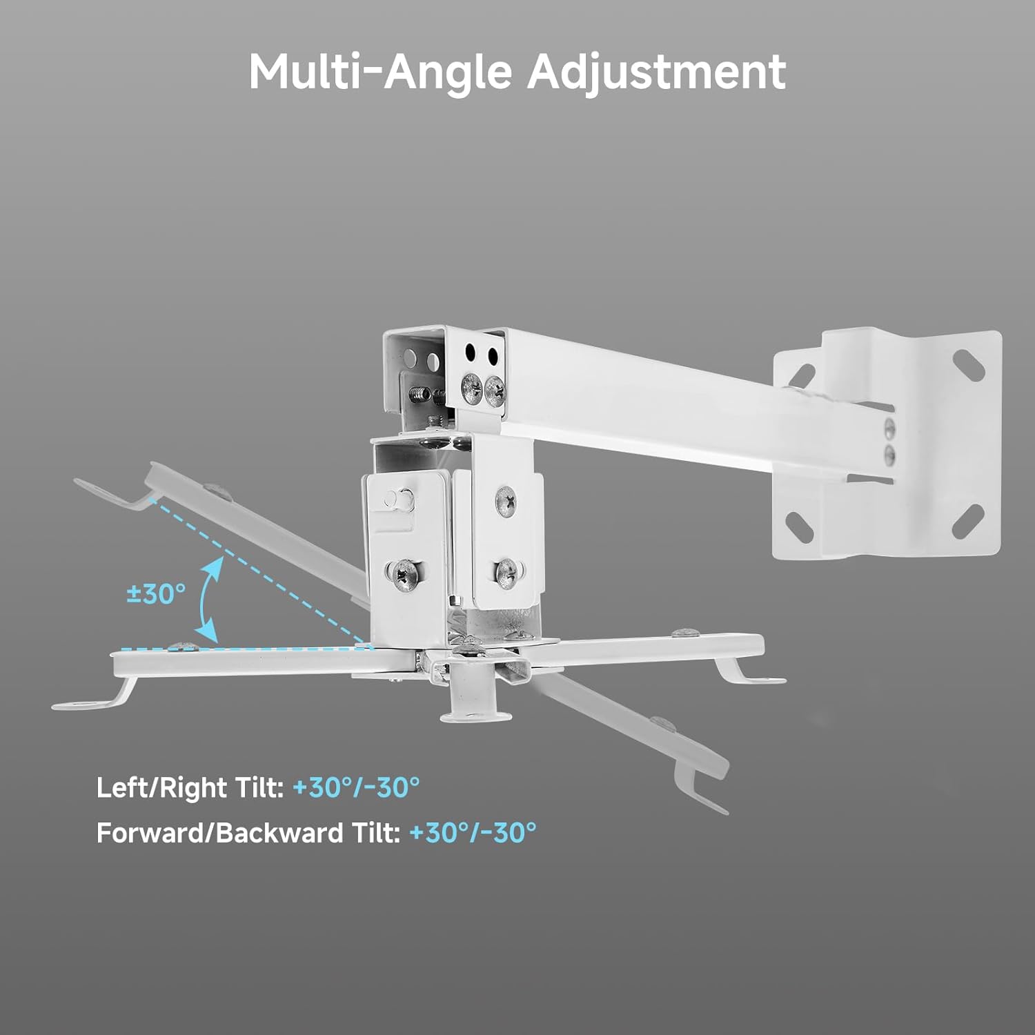 Project Mount, Ceiling & Wall Installation, Adjustable 43–65cm Aluminium Alloy Bracket with 360° Rotation, ±30° Tilt, Load Capacity 10KG, Compatible with Most Projectors（(Not support GC357B,GC355）