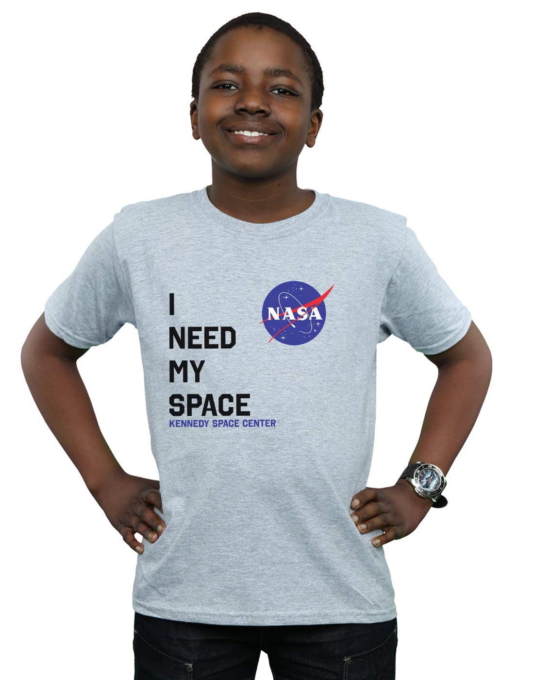 Absolute Cult Boys Sport Grey Nasa I Need My Space T-Shirt 9-11 Years