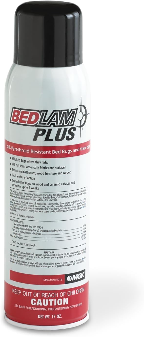 MGK Bedlam Plus® | Fast-Acting Bed Bug Spray Aerosol | Insecticide Spray | for Indoor Use on Mattresses, Wood Furniture and Carpets | 17 Ounce Can