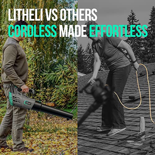 Litheli Cordless Leaf Blower 40V, Battery Leaf Blowers for Lawn Care, Lightweight Axial Blower for Leaves, Dust & Debris, Includes 2.0Ah Battery & Charger by LiTHELi - Image 5