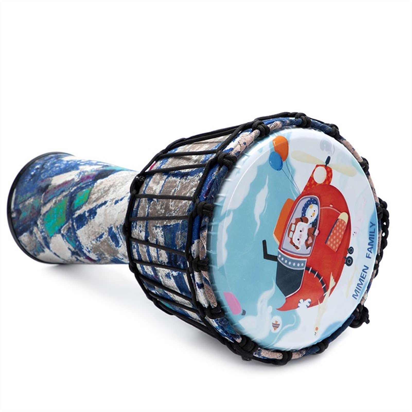 TSTS Djembé Djembe pour Tambourin pour Enfants Débutants Abdos Dessin Animé Tambourin De Tissu Coloré De 8 Pouces De 8 Pouces