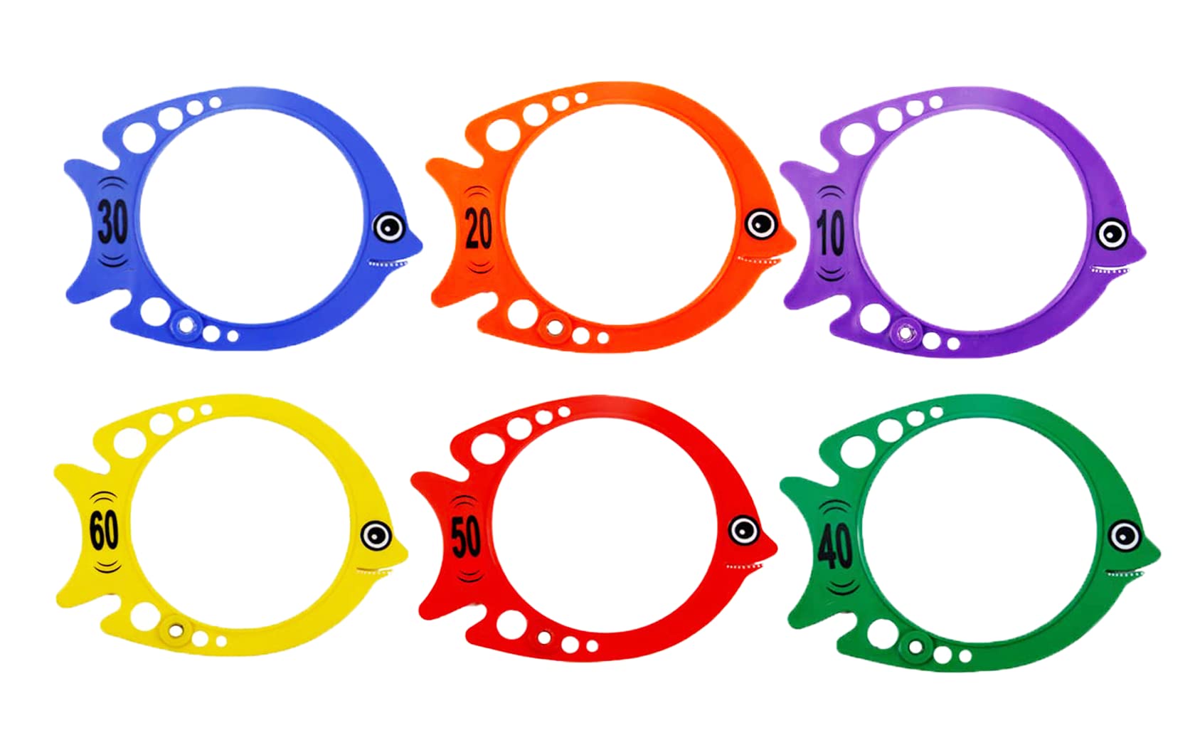 Fitfix® Pool Diving Fish for Play Fun Games Kids Diving Verticle Swimming Skills Improvement and Hand Eye Coordination Training/Coloured Numbered Diving Vertical Fish - Set of 6 Made in India