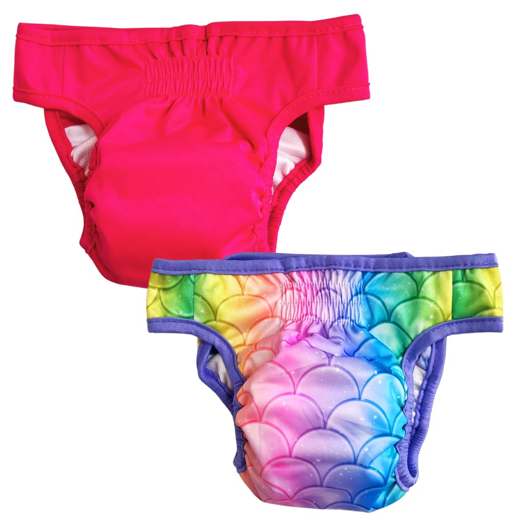 ARCM Pets No Tail Hole Washable Pet Diapers, Dog Diapers Female & Baby Goat Diapers-Ultra Absorbent, Premium Doggie Diapers & Adjustable Waist Diapers for Small Dogs (Pink)