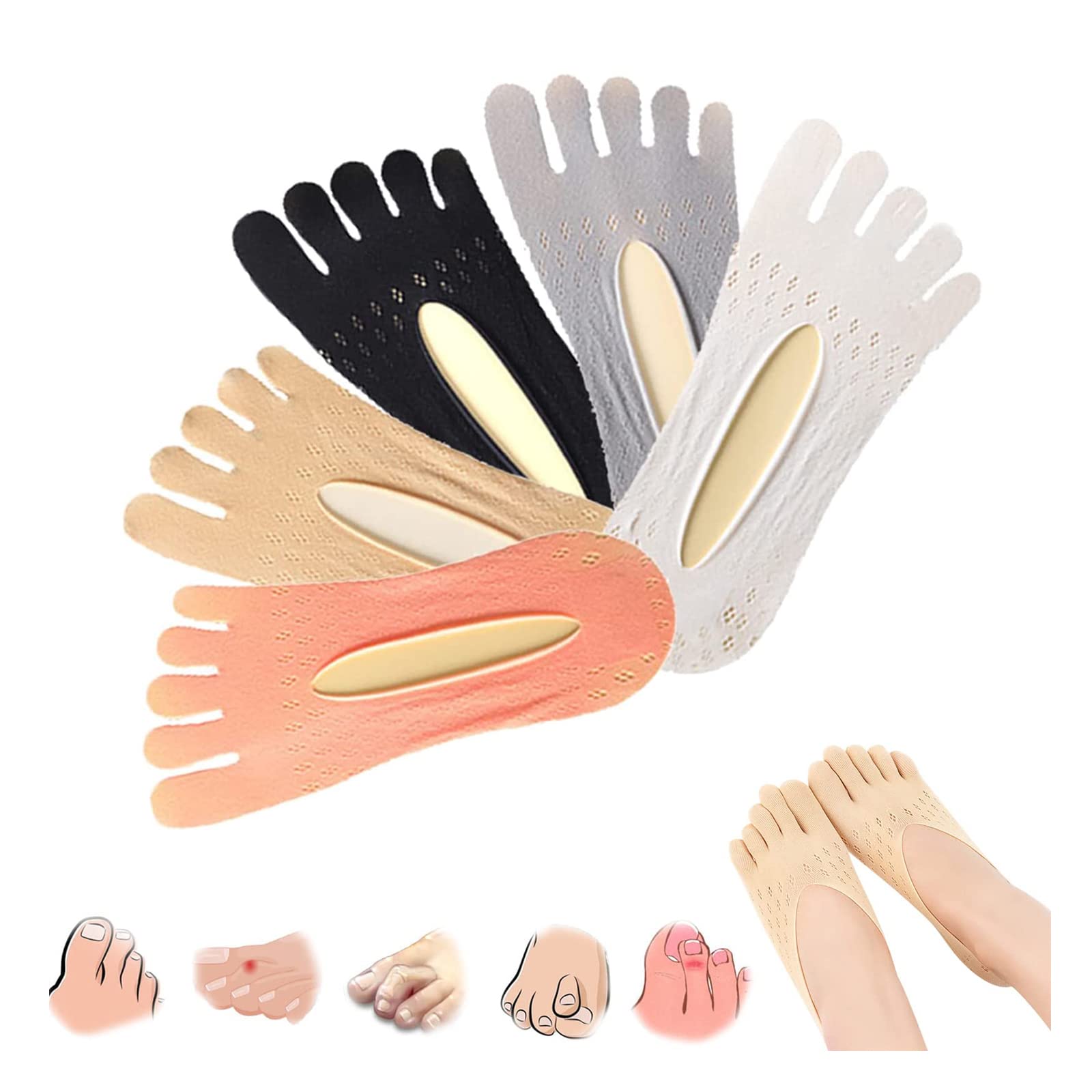 Orthoes Socks - Orthoes Bunion Relief Socks Women,Orthopedic Toe Compression Sock,Projoint Antibunions Health Sock,Sock Align Toe Socks for Bunion,Anti Bunion Socks for Women and Men (Mixed 5Pairs)