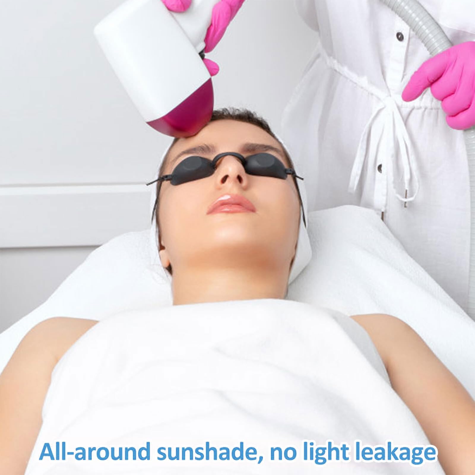 AzureRay Occhiali Protettivi Infrarossi, Occhialini di Sicurezza, Occhiali Protettivi per Solarium, Occhialini con Protezione UV, Confortevoli con Design Ergonomico, Fascia Elastica e Regolabile