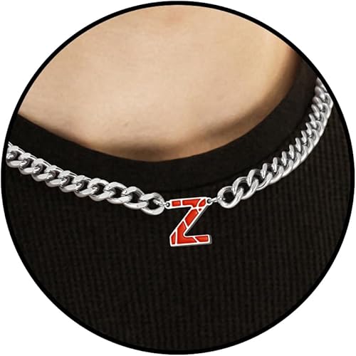 Basketball Necklaces for Boys Stainless Steel Initial Necklace with Letter A-Z 6.5mm Cuban Chain Adjustable Gifts for Men Boys 16+2 Inches