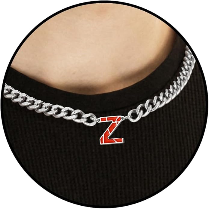 Basketball Necklaces for Boys Stainless Steel Initial Necklace with Letter A-Z 6.5mm Cuban Chain Adjustable Gifts for Men Boys 16+2 Inches
