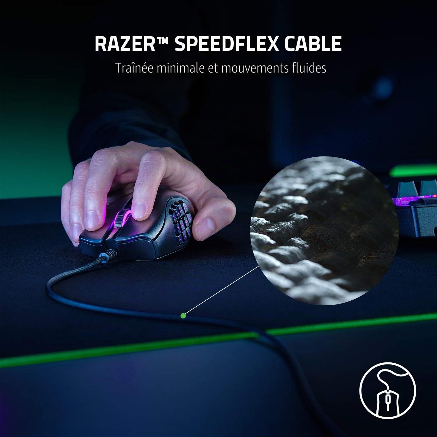 Razer Naga X MMO Souris Gaming Filaire 16K DPI Capteur Optique 2ème Génération Eclairage Chroma RGB 16 Boutons Programmables 85g Noir Classique