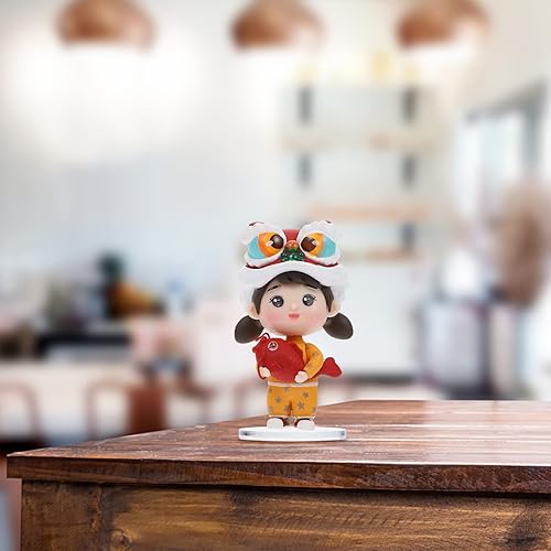 Miniatura 3 de SEWACC Escultura de león de resina, figura de año nuevo chino, estatua de león chino, muñeca de danza de león chino, modelo tradicional chino,