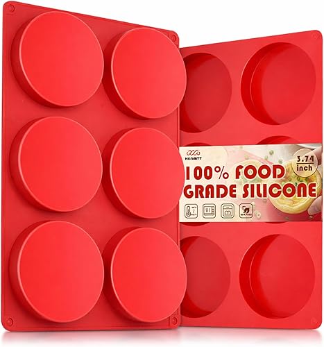 Miniatura 12 de HKNMTT Moldes redondos de silicona, 3 unidades, 12 cavidades de 2.1 pulgadas, cilindro redondo cubierto de chocolate, moldes para hornear