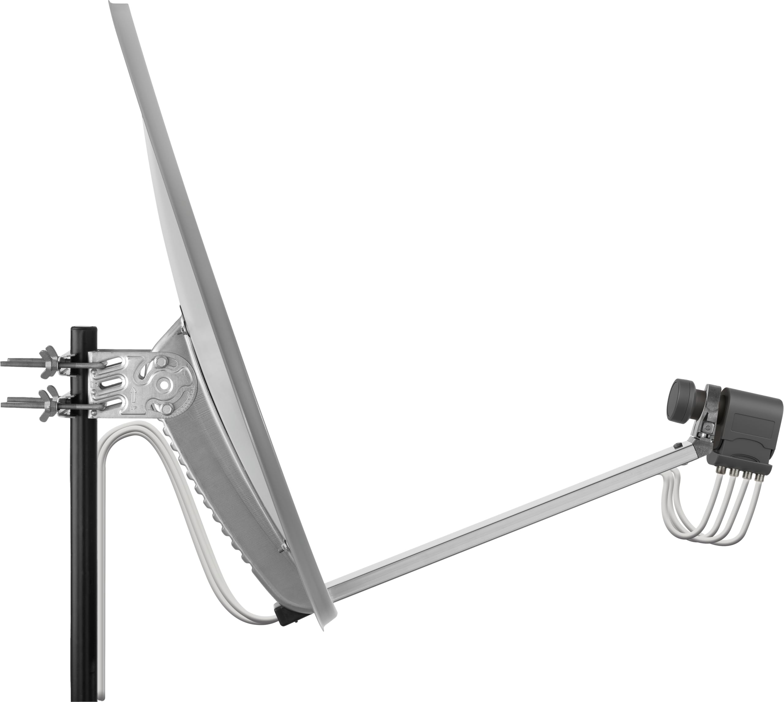 TELESTAR DIGIRAPID 80 A V2 – Parabola satellitare (80 cm, alluminio, braccio di supporto stabile e di alta qualità) – Grigio chiaro