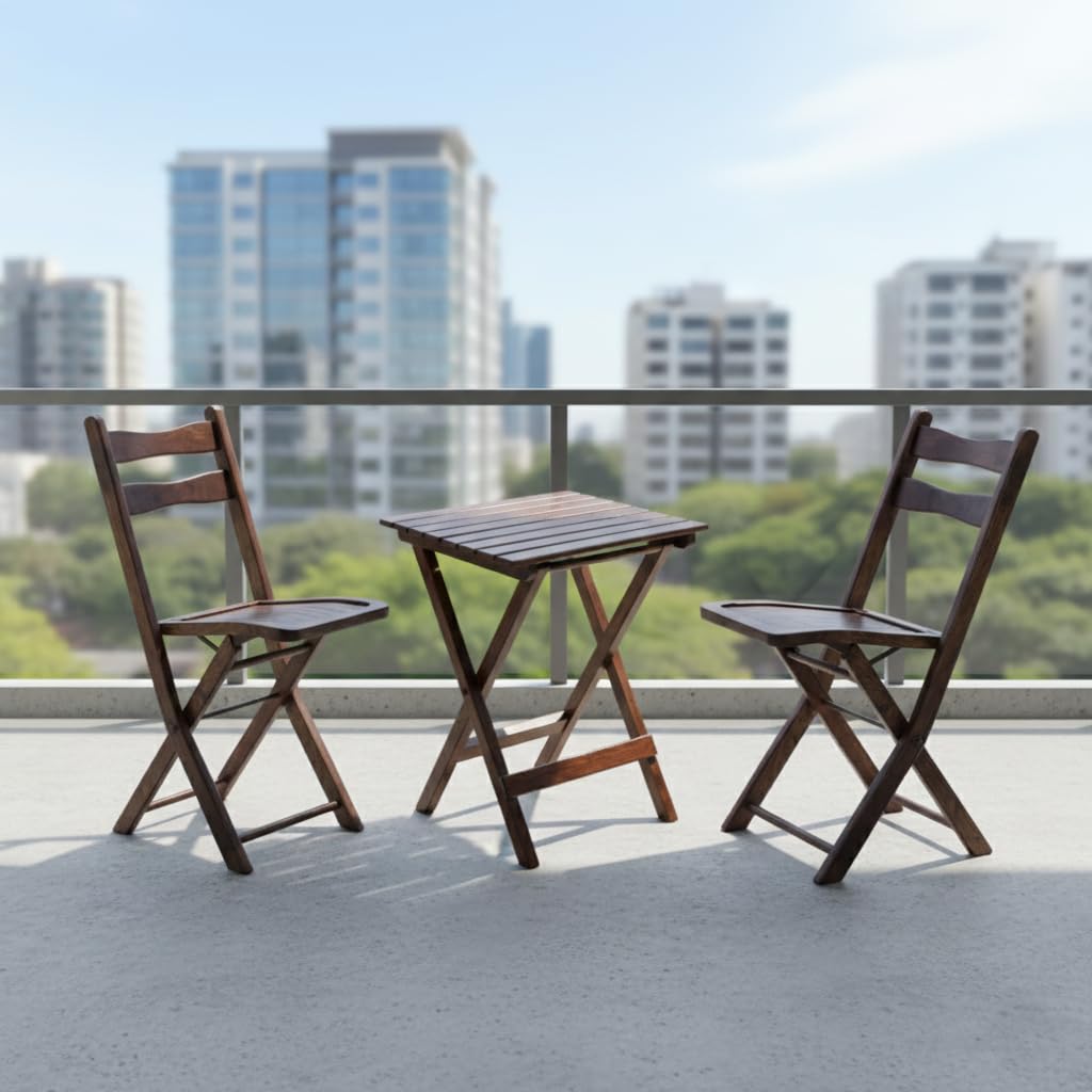 ANGEL FURNITURE Sheesham Wood Foldable Chair and Patio Table (2 Chairs & Table)-picture-12