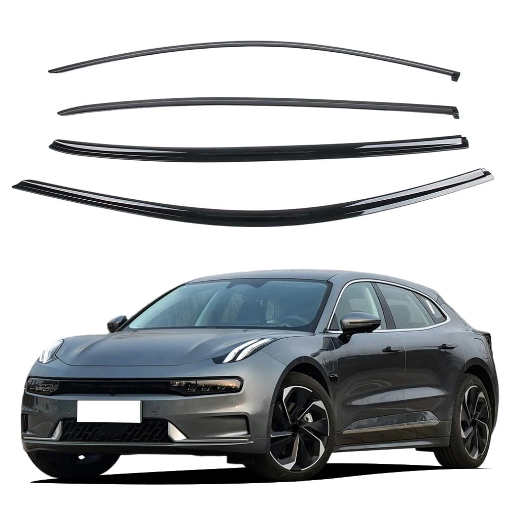 liufangfc Wind Deflectors for Zeekr 001 2021 – 4pc Tape-On Smoked Visors, Weatherproof, Anti-Salt/Snow, Low-Noise