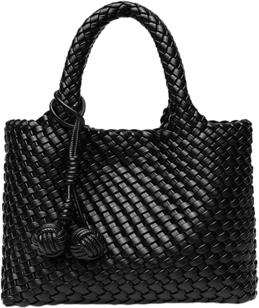 Woven Tote Bag for Women,Shoulder Crossbody Handbag with Top Handle & Small Purse Handmade Braided Hobo Bag