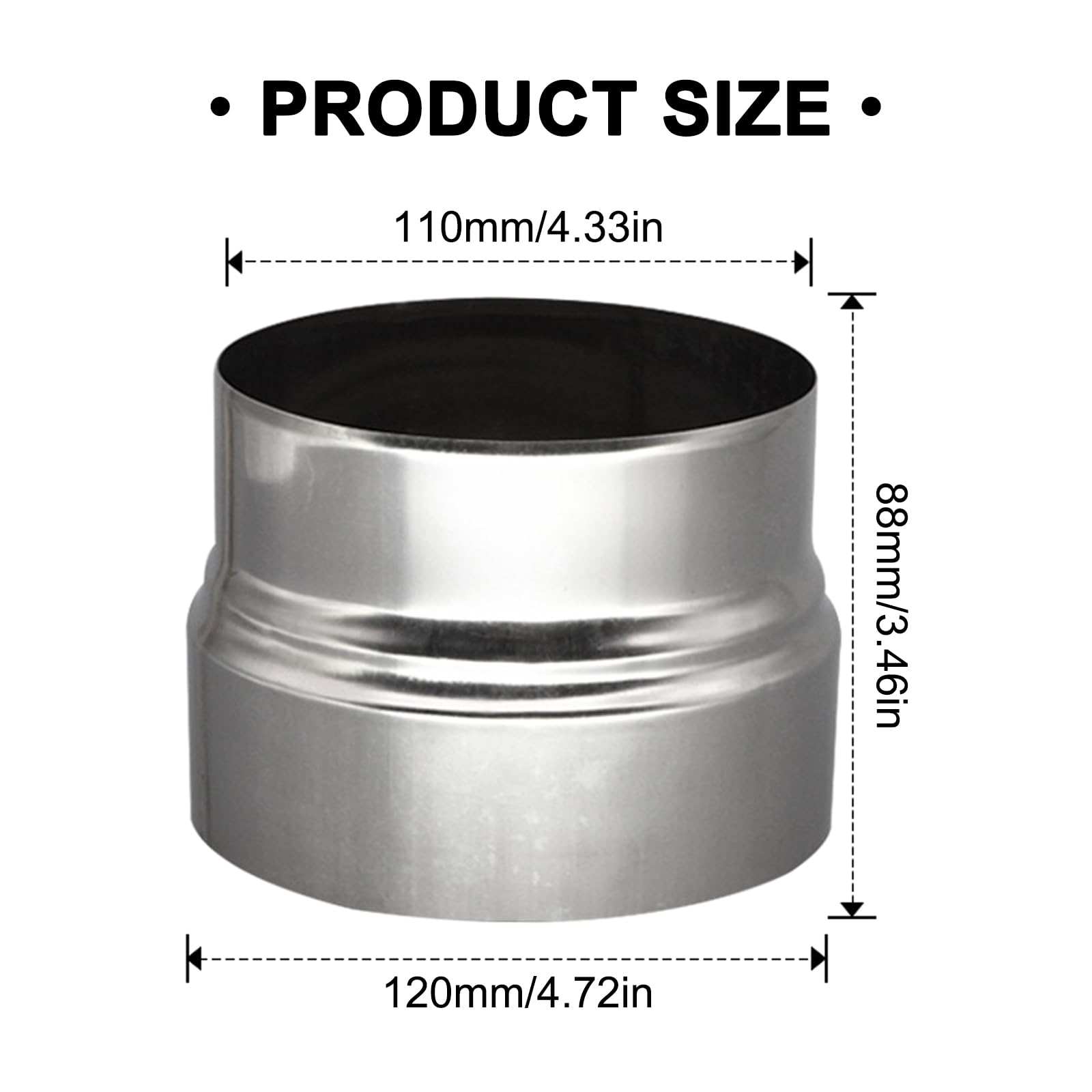 Réducteur De Tuyau De Poêle En Acier Inoxydable, 1 Pièce Réducteur De