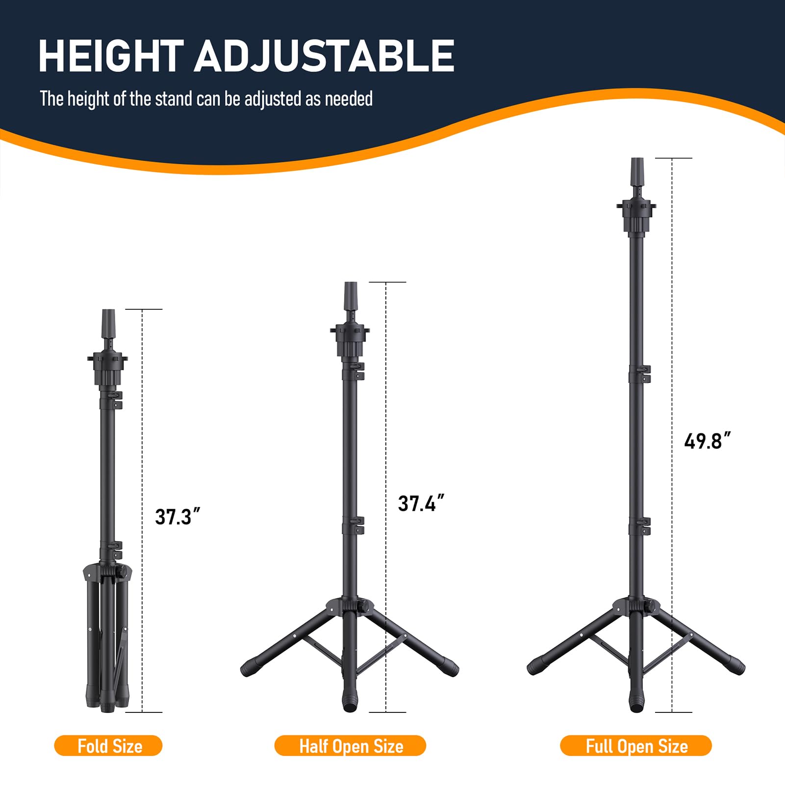 Hemndic Soporte para peluca con cabeza, soporte de peluca ajustable en altura para peinar, soporte para cabeza de peluca con cabeza de maniquí de 22 pulgadas con soporte de abrazadera adicional para
