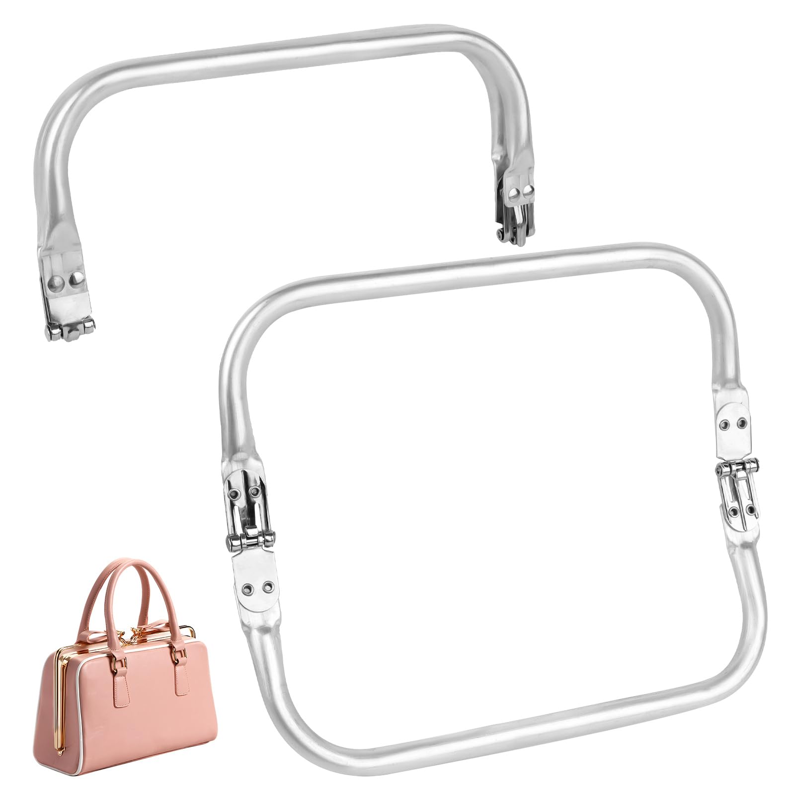 2 Cornici Borsa A U In Alluminio - Chiusura A Bacio Per Fai Da Te, Pochette, Artigianato