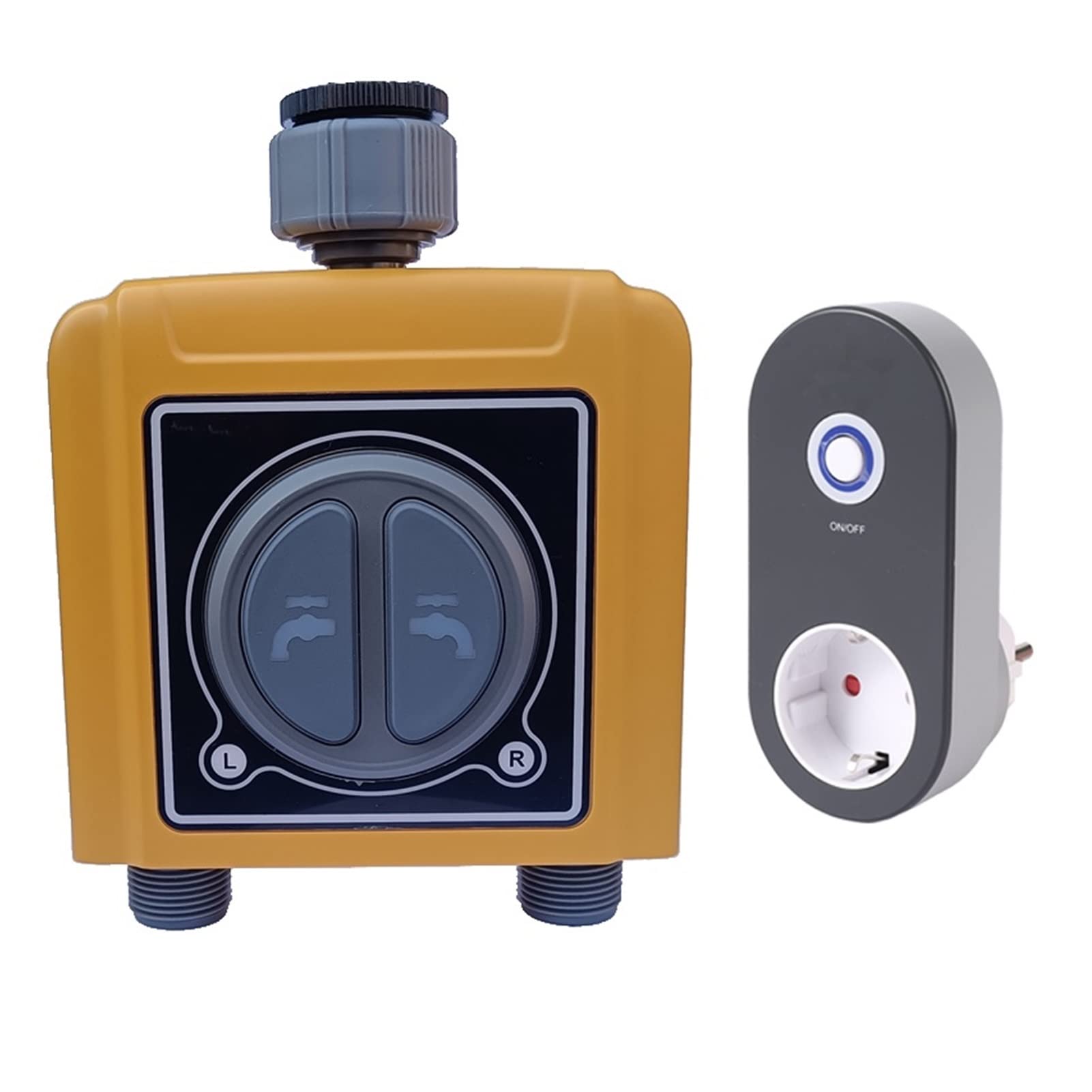 Kontroler tryskacza Wi-Fi, 2-strefowy WIFI TUYA Smart Home Garden Automer Automer Timer Sensor Irygacja tryskacz (Color : Timer and Gatway UE)