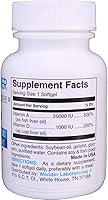 Vista 2 de Wonder Laboratories Vitamina A 25,000 UI de aceite de pescado de hígado de bacalao + vitamina D3 1,000 UI