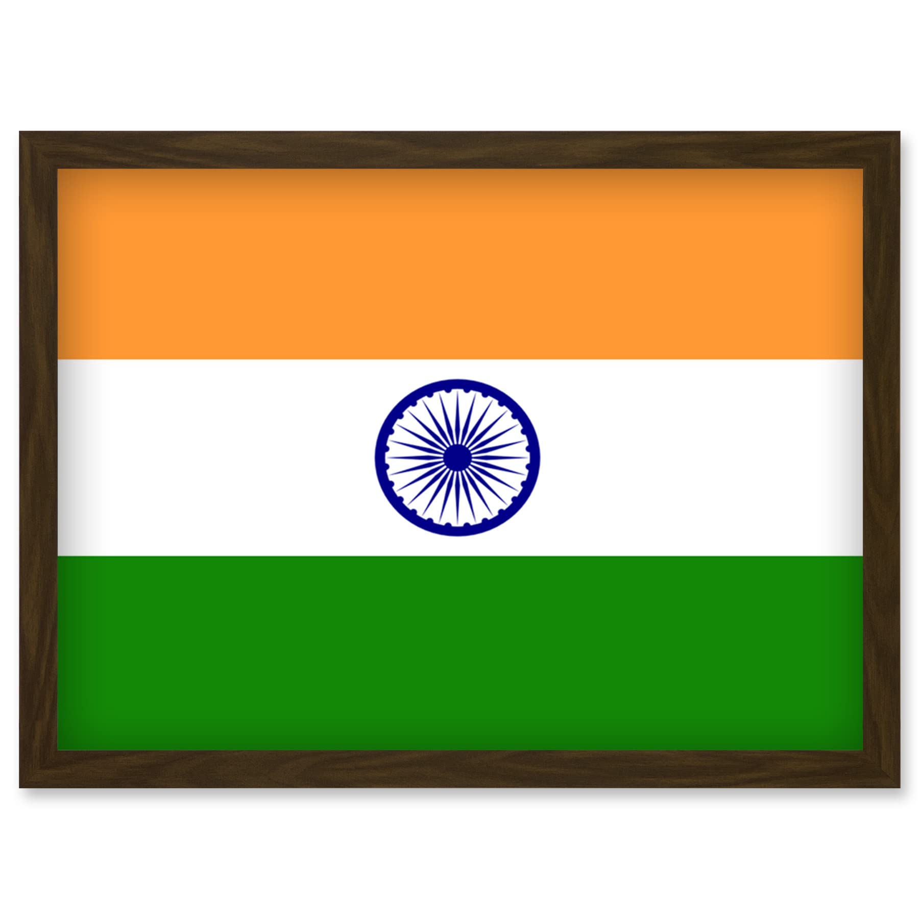 Artery8 India National Flag Patriotic Vexillology World Flags Country Region Poster Artwork Framed Wall Art Print A4
