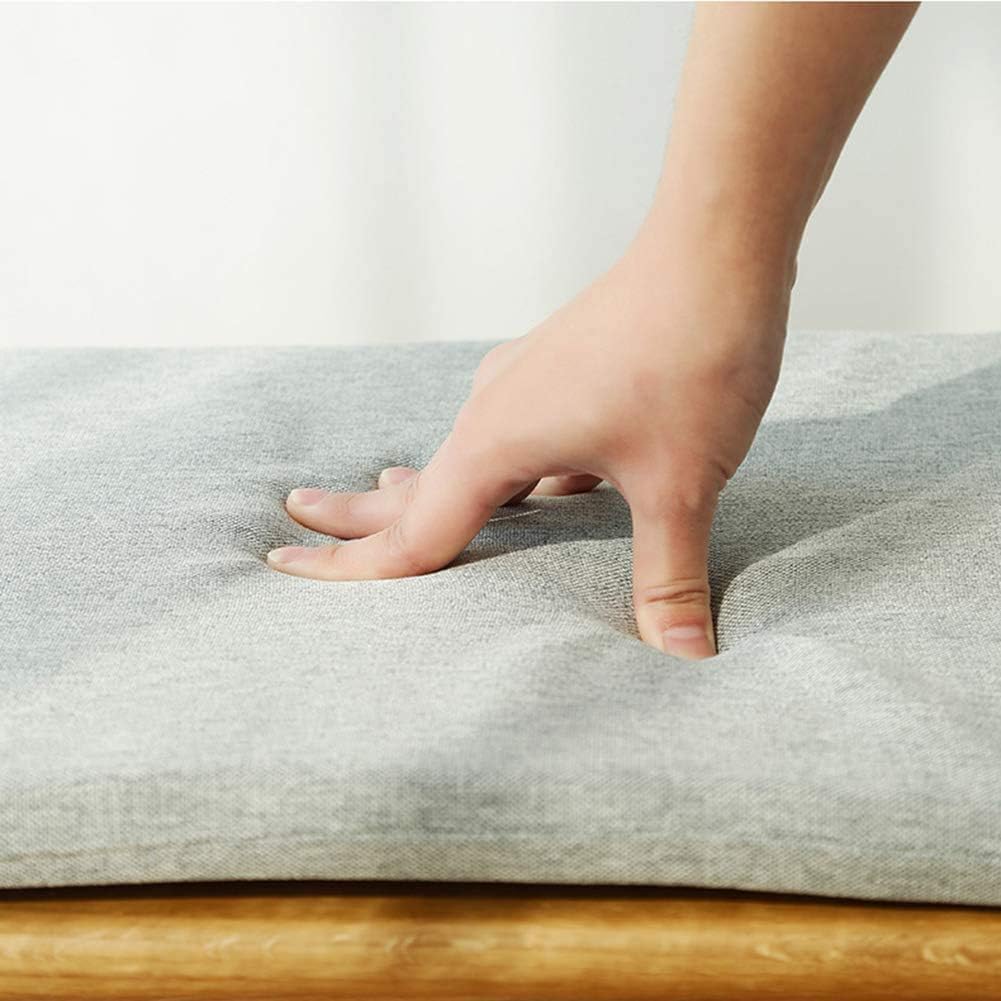 Outdoor Indoor Bench Cushions,Non-Slip Bottom with Ties Japanese Long Dining Chair Cushion Bay Window Cushion Patio Grey C 351003cm(14391inch)