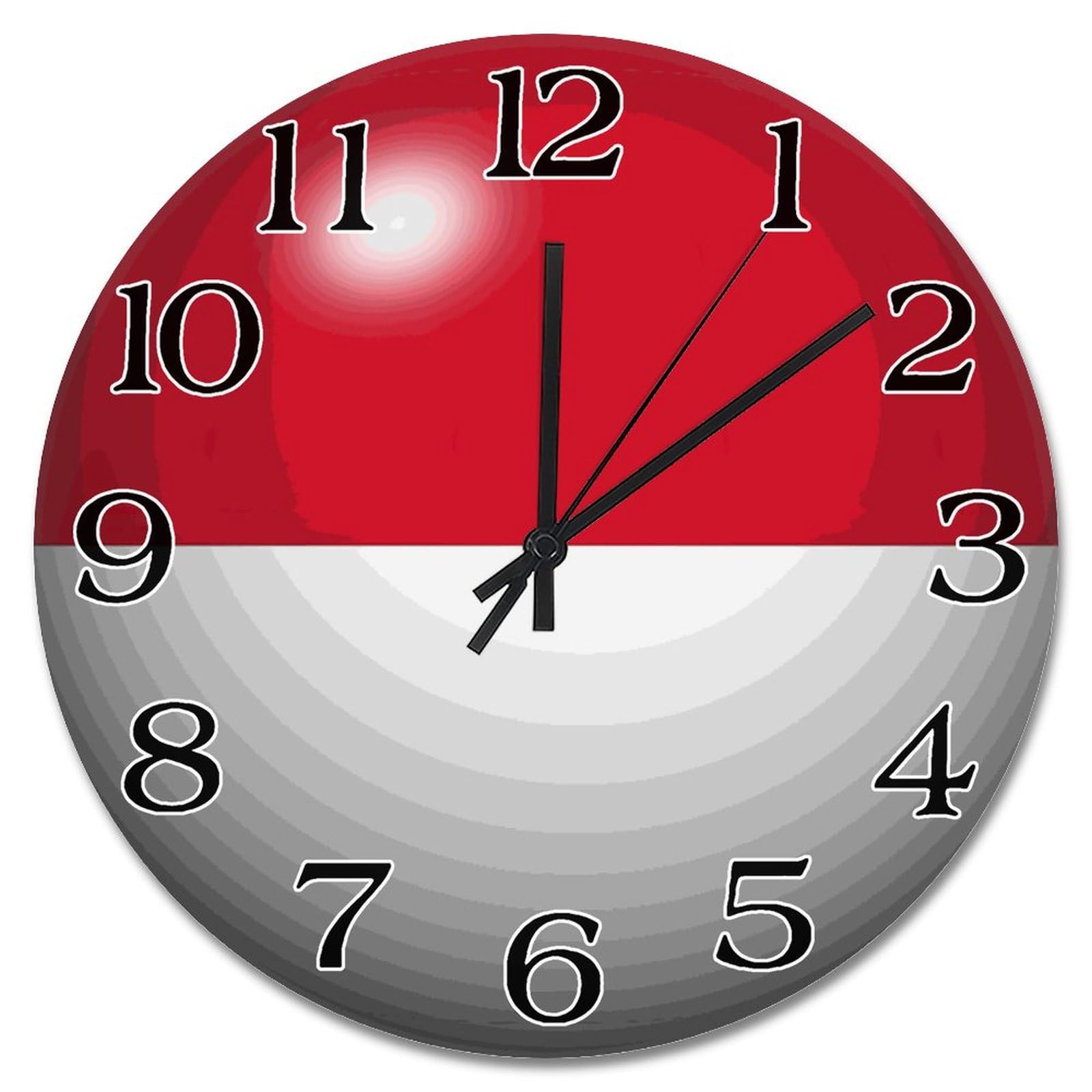 Horloge murale ronde Monaco de 25,4 cm avec mécanisme silencieux à quartz