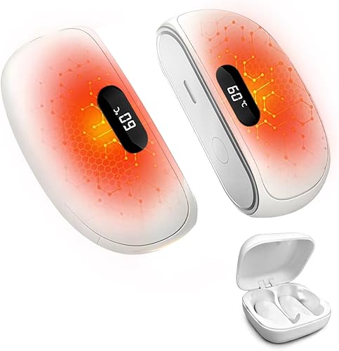 Calentadores de manos magnéticos portátiles recargables, paquete de 2 con caja de carga, calentamiento rápido, calentador de bolsillo para mujeres y