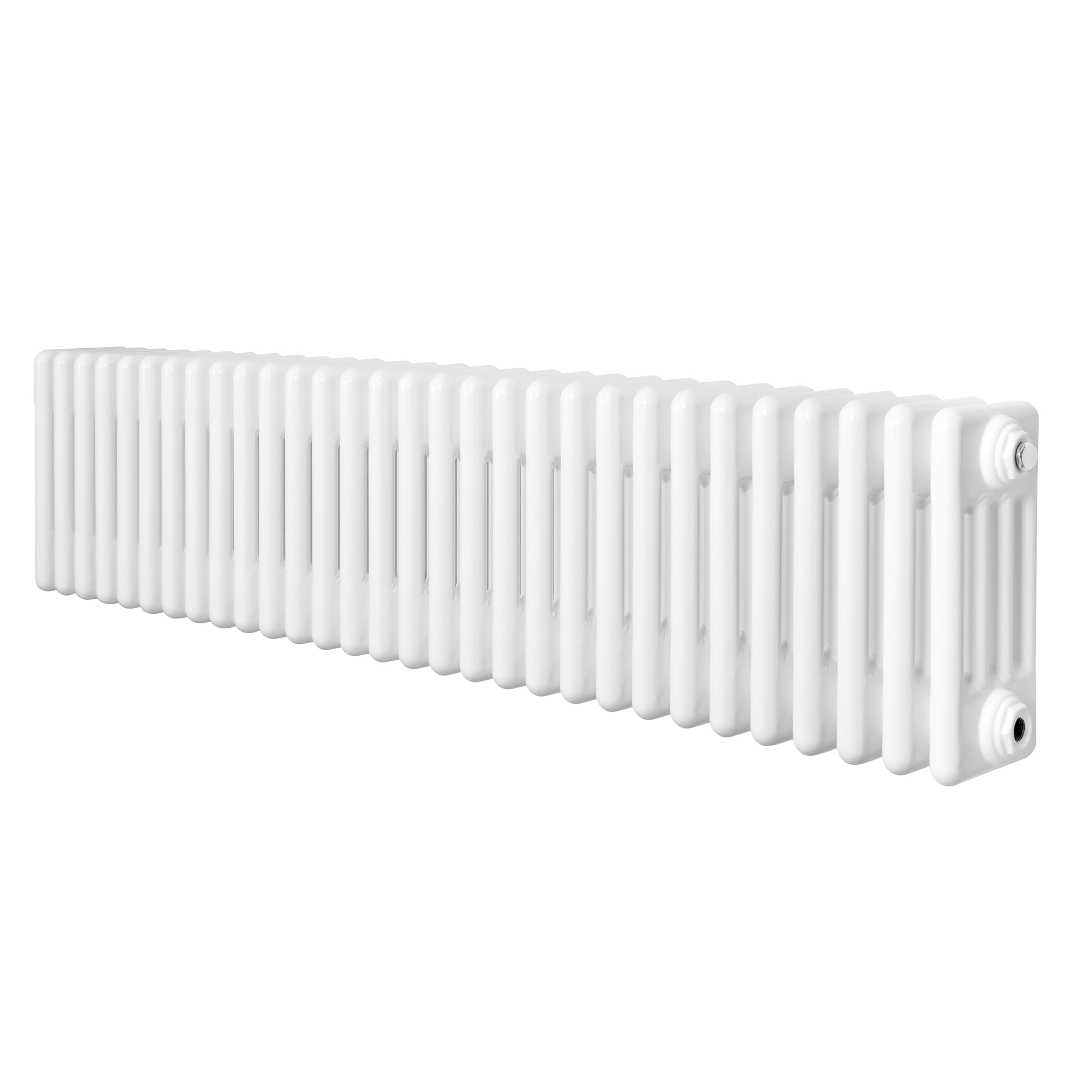 Radiador Tradicional Horizontal 4 Columnas - Blanco | 300mm x 1370mm | Acero 1.5mm 1519 W | Soportes, Kit, Cepillo | Garantía 15 Años | Calefacción Eficiente y Elegante