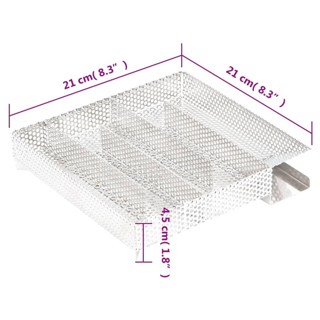 Piec wędzarniczy z generatorem zimnego dymu z ocynkowanej stali i szklanymi oknami, 44,5 x 29 x 110 cm, z termometrem, 12 haczyków, 3 ruszty, 1 kg wiórów drewnianych do ogrodu i na taras