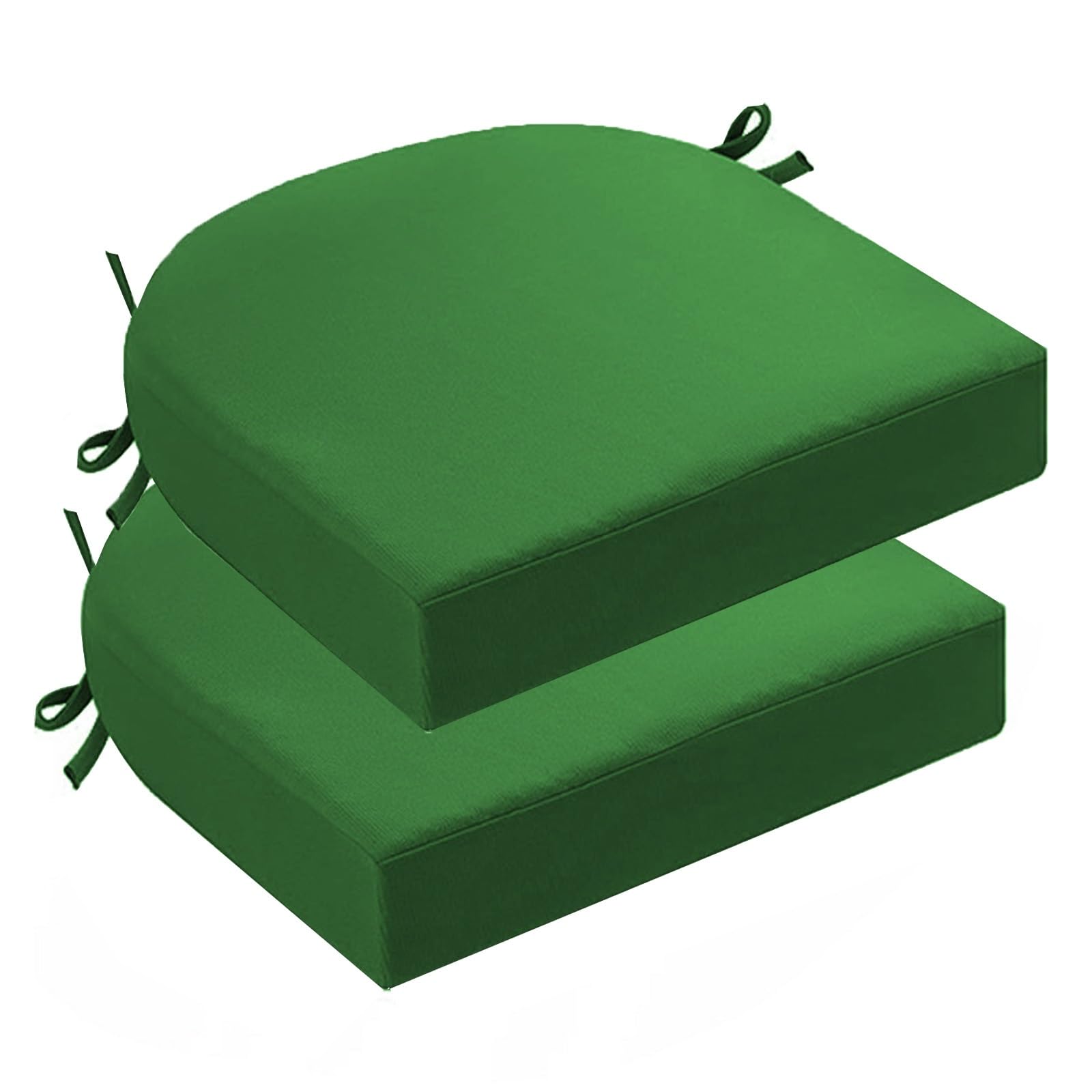 Coussin de chaise d'intérieur résistant à l'eau en fourrure verte et attaches