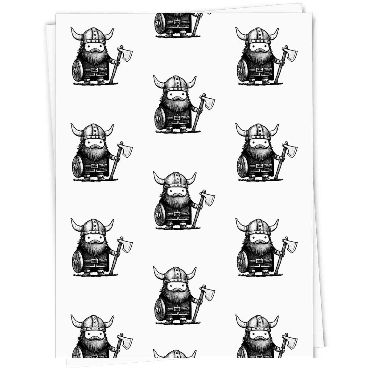 Azeeda 5 x 'Funny Viking' Gift Wrap Paper (GI00136992)