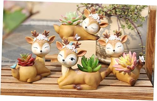 Miniatura 5 de Yardwe 1 soporte para plantas de animales, mini maceta de resina para escritorio, maceta de resina, suculentas, macetas, jarrón, tapicería, macetas