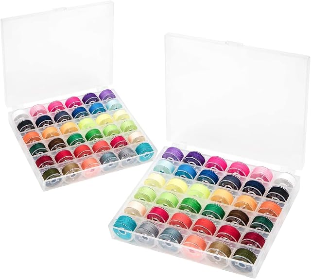 36 pcs Sewing Machine Bobbin Threads, Colorful Sewing Machine Accessories with Storage Case Box for Sewing Machines Like Brother/Babylock/Janome/Elna etc.