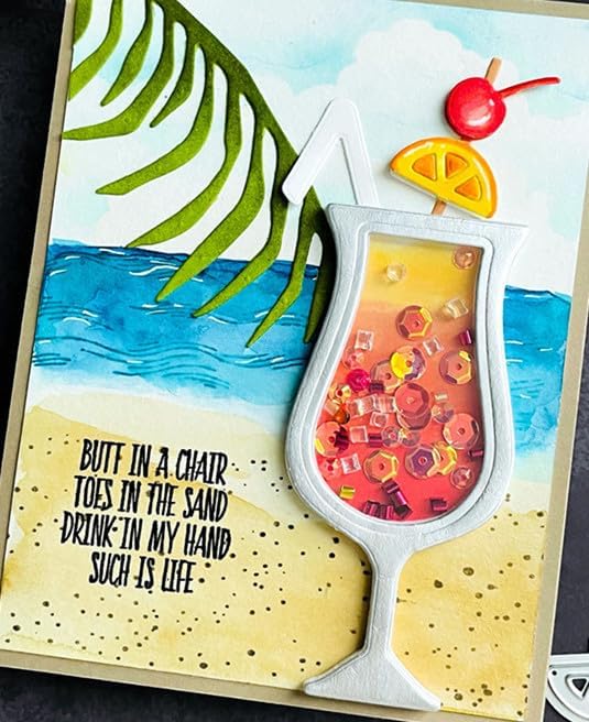 Miniatura 2 de DzIxY Troqueles de corte de metal para copa de vino tinto para kit de fabricación de tarjetas, troqueles de papel en relieve, plantillas de máquina